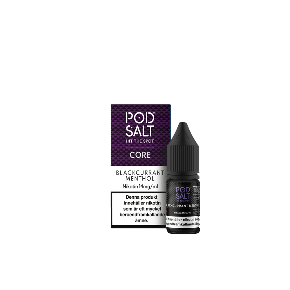 Pod Salt Core – Blackcurrant Menthol – 10ml E-Juice – 14mg Saltnikotin